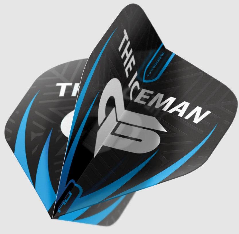 Red Dragon Gerwyn Price Hardcore Logo Dart Flights — flight design, angled view