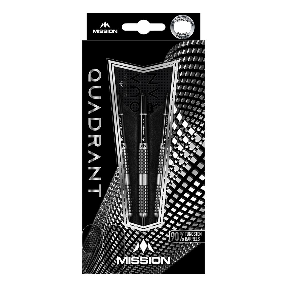 Mission Quadrant M4 90% Tungsten Darts — retail packaging