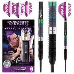 Red Dragon Peter Wright Double World Champion 90% Tungsten Darts — dart, barrel detail and packaging
