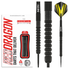 Red Dragon Phantom Steel Tip Darts 90% Tungsten — dart, barrel detail and packaging