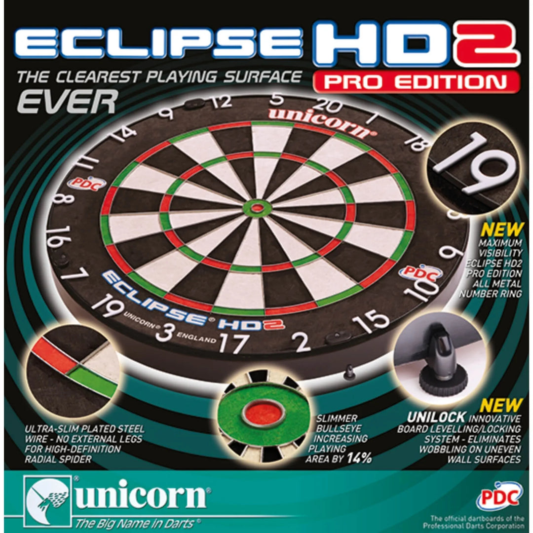 Unicorn - Eclipse HD2 Pro Edition Dartboard with Unilock System
