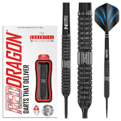 Red Dragon Touchstone Steel Tip Darts 90% Tungsten — dart, barrel detail and packaging