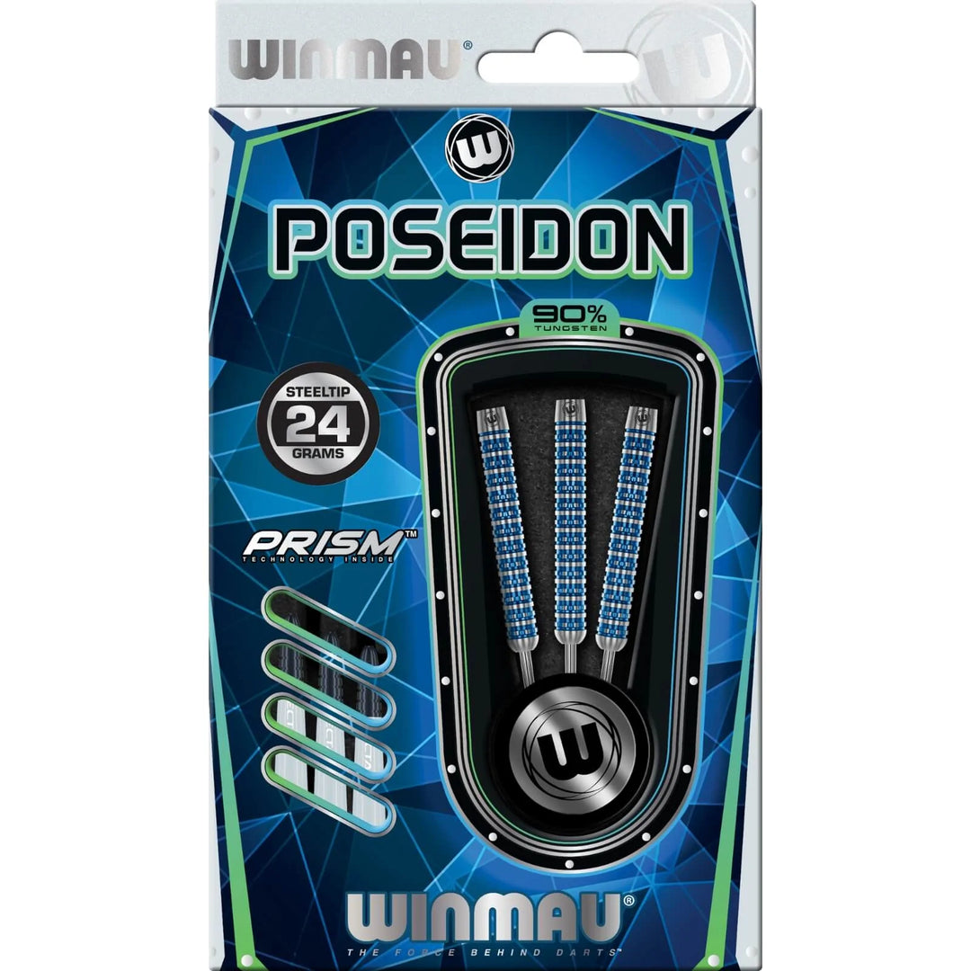 Winmau Poseidon Steel Tip Darts 90% Tungsten — retail packaging