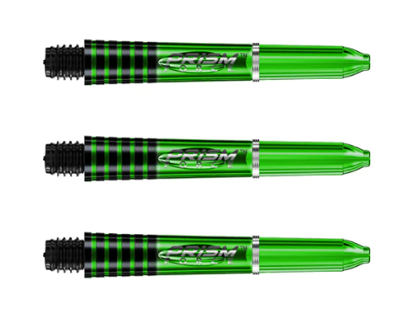 Winmau Prism Force Dart Stems / Shafts — three green shafts