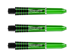 Winmau Prism Force Dart Stems / Shafts — three green shafts