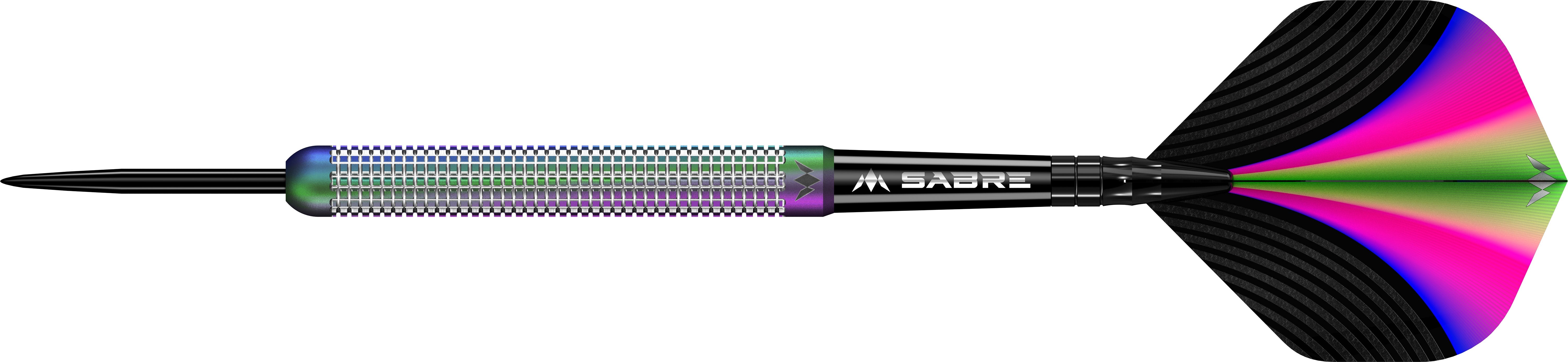Aurora Coral Pvd Steel Tip Darts - 90% Tungsten — three barrel close-ups