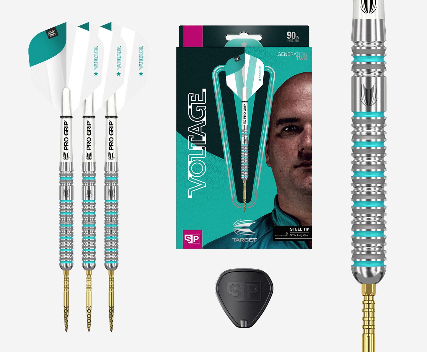 Rob Cross G2 Steel Tip Darts - 90% Tungsten — three barrel close-ups