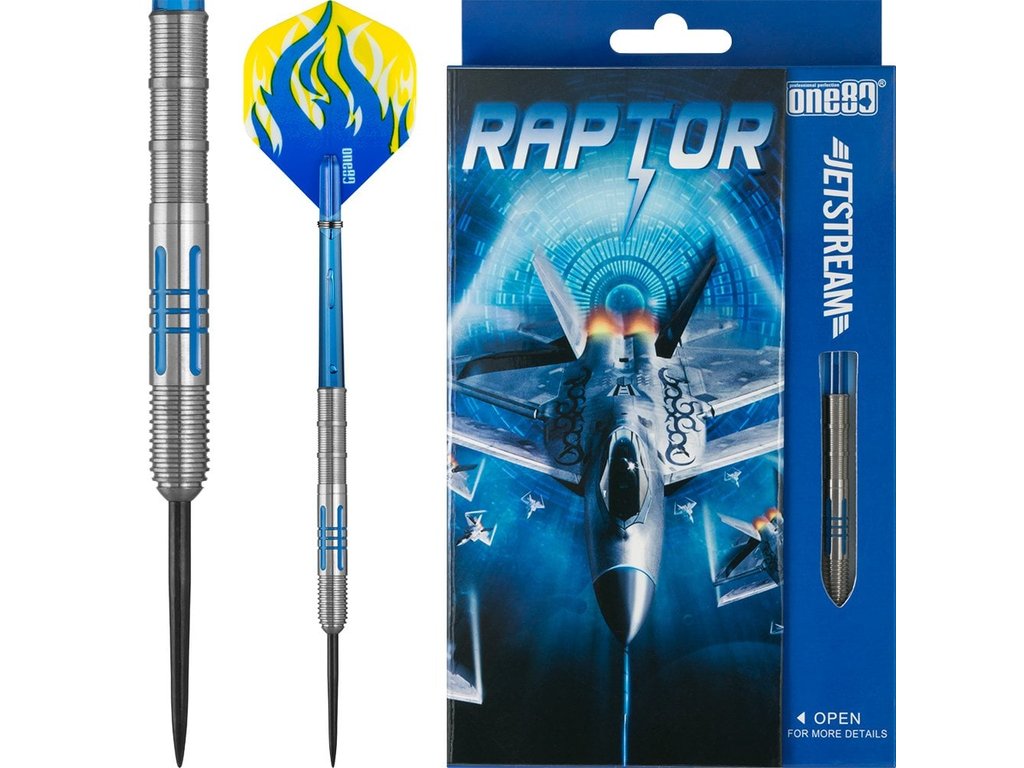 Raptor Jetstream Steel Tip Darts - 90% Tungsten — three barrel close-ups