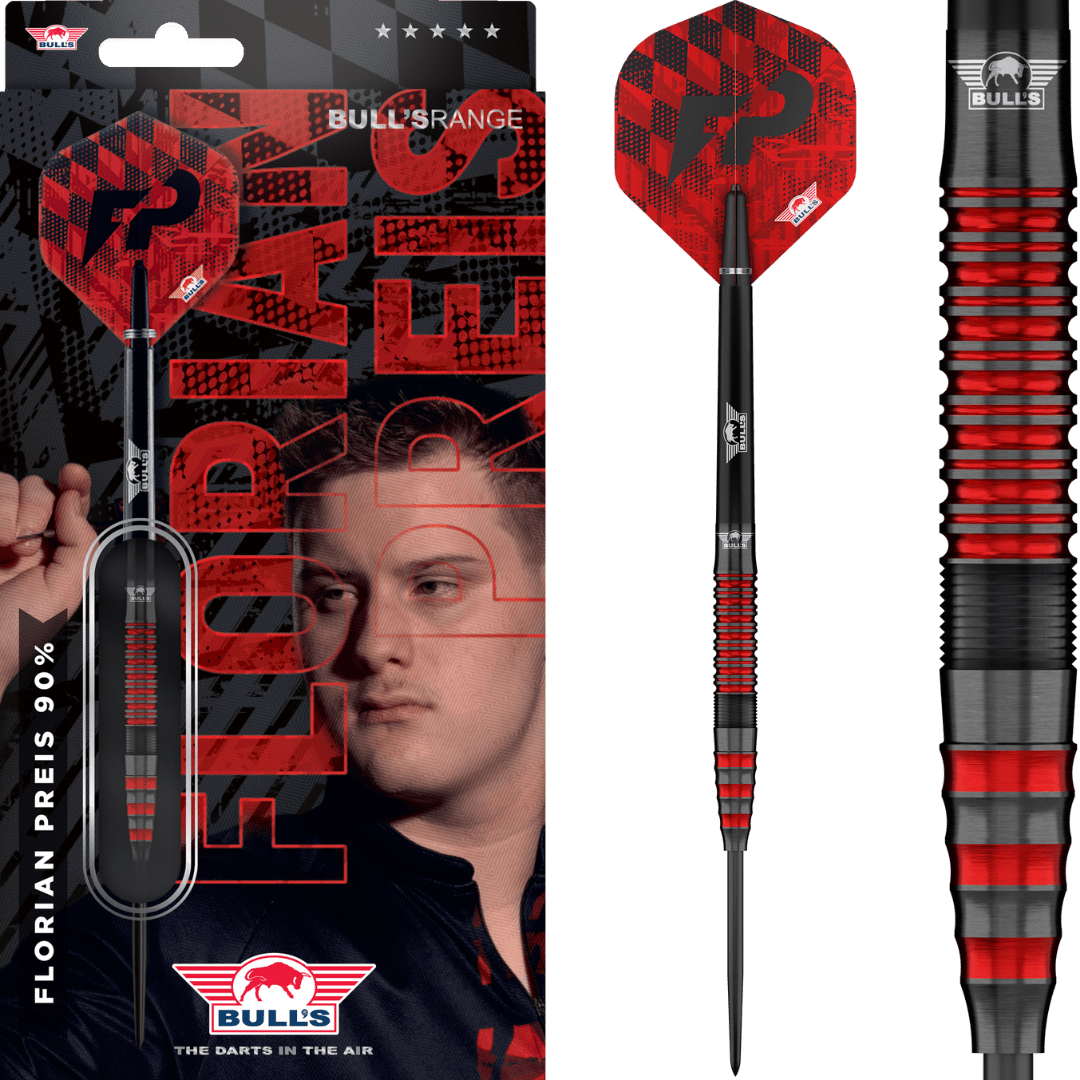 Florian Preis Steel Tip Darts - 90% Tungsten — three barrel close-ups