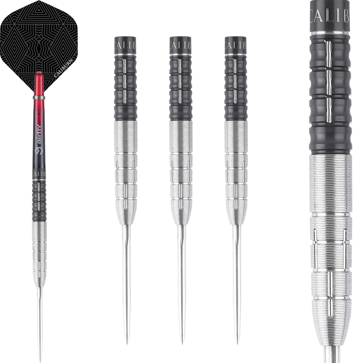 Rey Rivera Steel Tip Darts - 80% Tungsten — three barrel close-ups