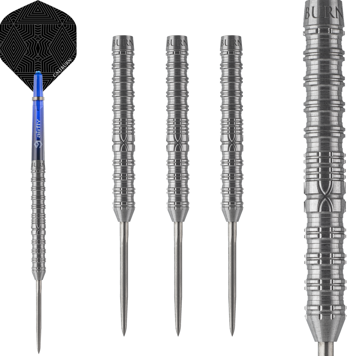 Sandro Steel Tip Darts - 90% Tungsten — three barrel close-ups
