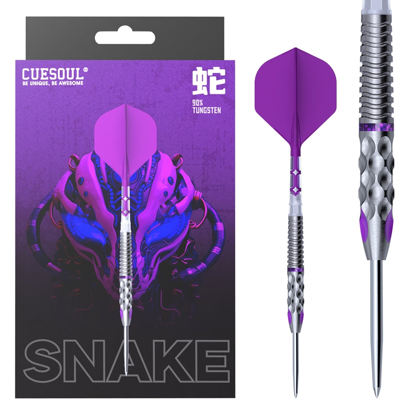 Chinese Zodiac Snake Steel Tip Darts - 90% Tungsten — three barrel close-ups