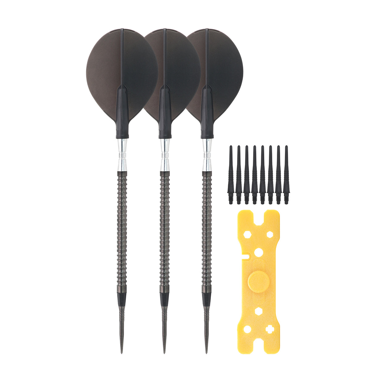 Jiho Oto Steel Tip Darts - 90% Tungsten — three barrel close-ups