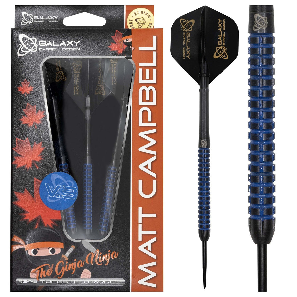 Matt Campbell ‘The Ginja Ninja’ Steel Tip Darts - 90% — three barrel close-ups