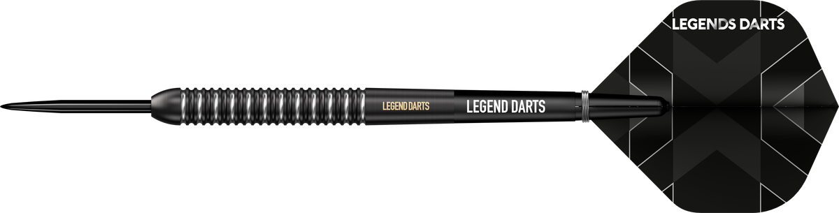 Evolution Series B07 Black Multi Ring Steel Tip Darts - 90% — three barrel close-ups
