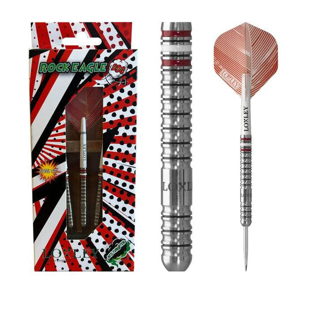 Loxley - Rock Eagle Darts | 23G Steel Tip Darts - 90% — three barrel close-ups
