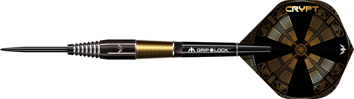 Mission Crypt M2 90% Tungsten Darts — three barrel close-ups