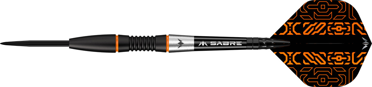 Horizon Black PVD & Orange Steel Tip Darts - 95% Tungsten — three barrel close-ups