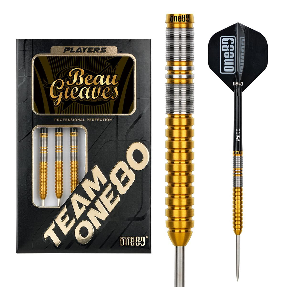 Beau Greaves Signature Gold Steel Tip Darts - 90% Tungsten — three barrel close-ups