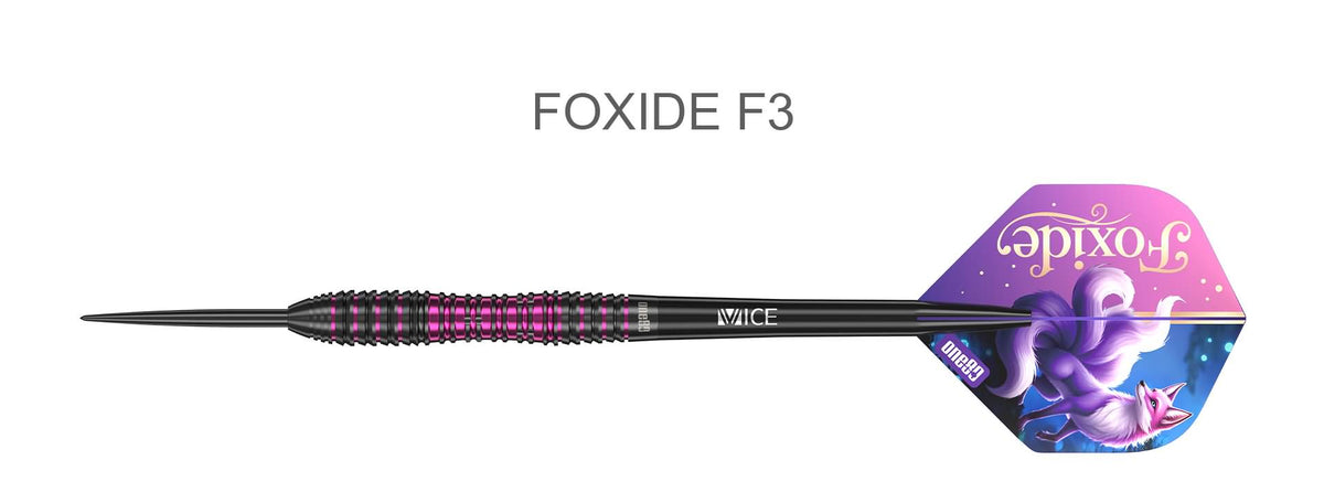 Foxide F3 Steel Tip Darts - 90% Tungsten — three barrel close-ups