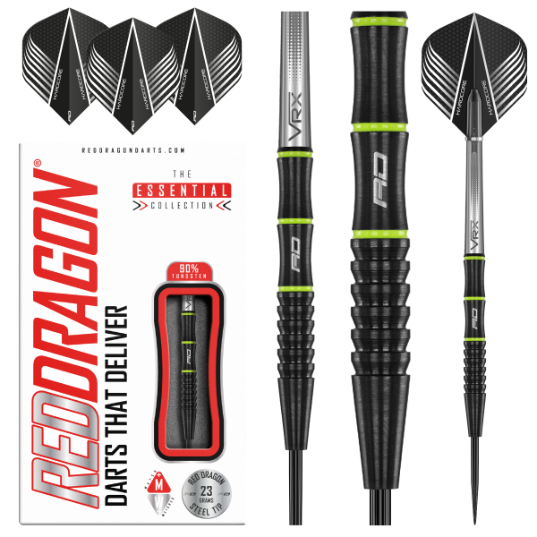 Red Dragon - Freestyle Steel Tip Darts - 90% Tungsten — three barrel close-ups