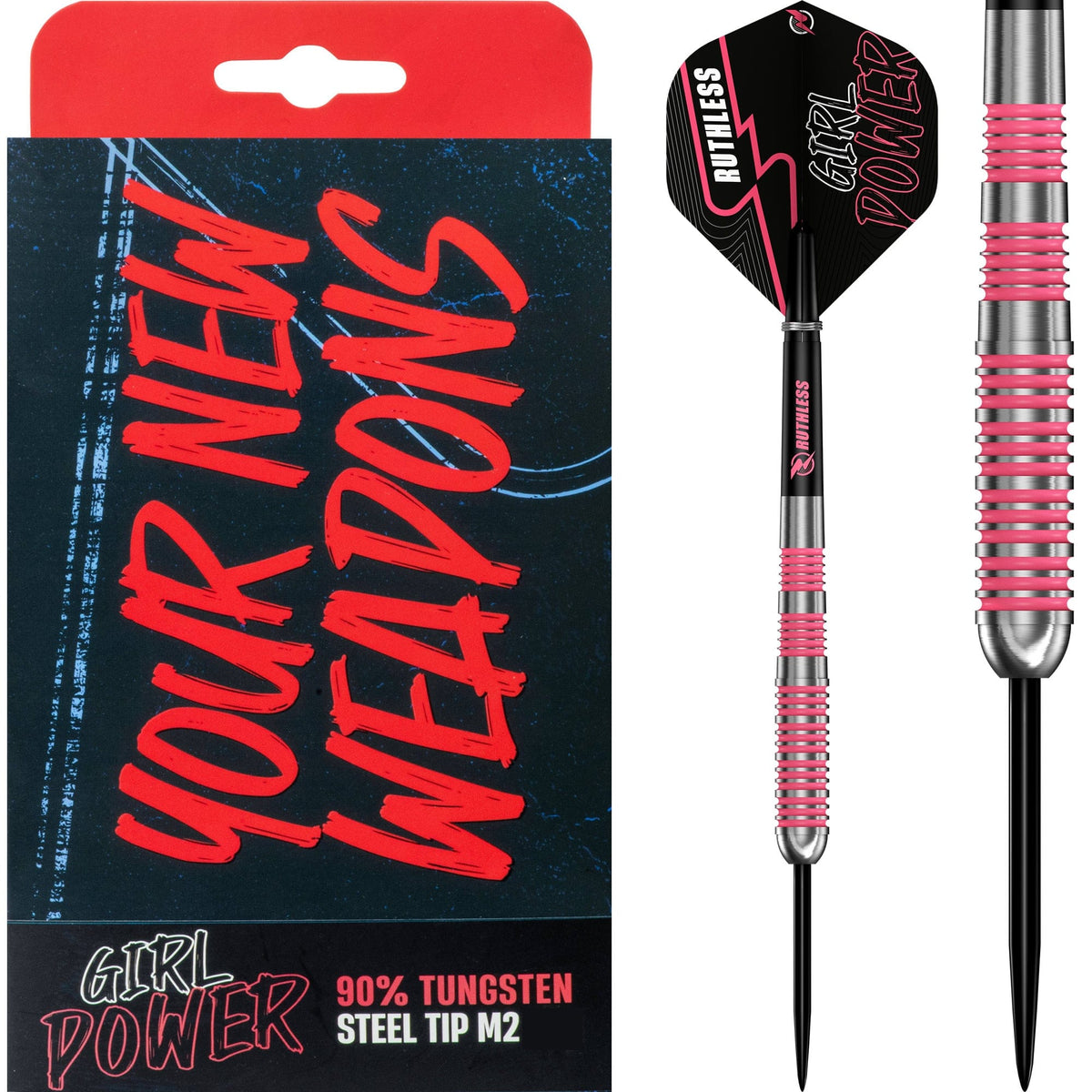 Ruthless - Ruthless Girl Power Darts Steel Tip Darts - 90% — three barrel close-ups