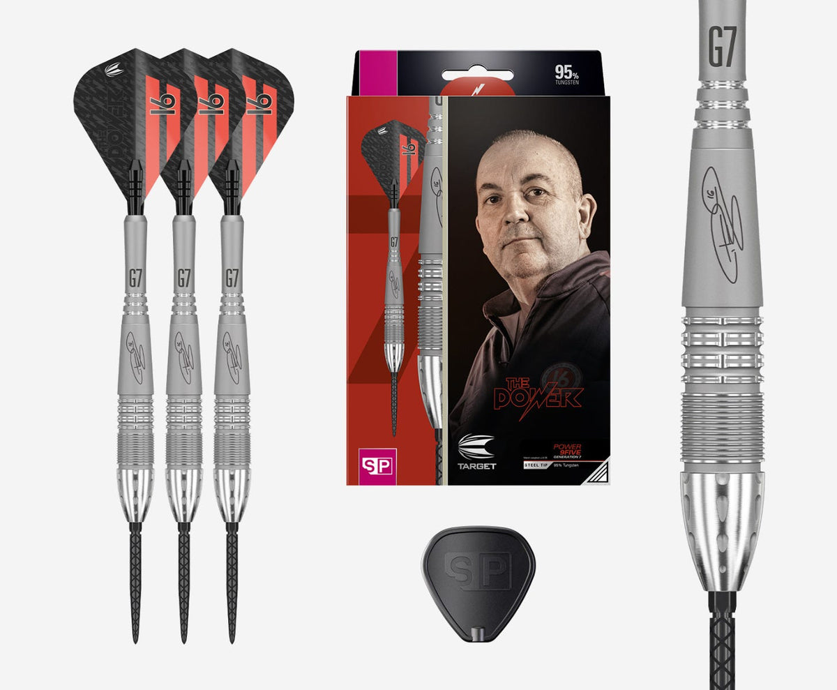 Power G7 Steel Tip Darts - 95% Tungsten — three barrel close-ups