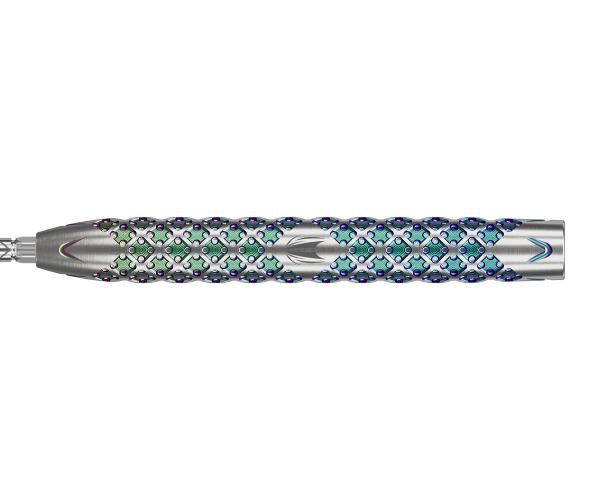 Rove 01 Steel Tip Darts - 90% Tungsten — three barrel close-ups