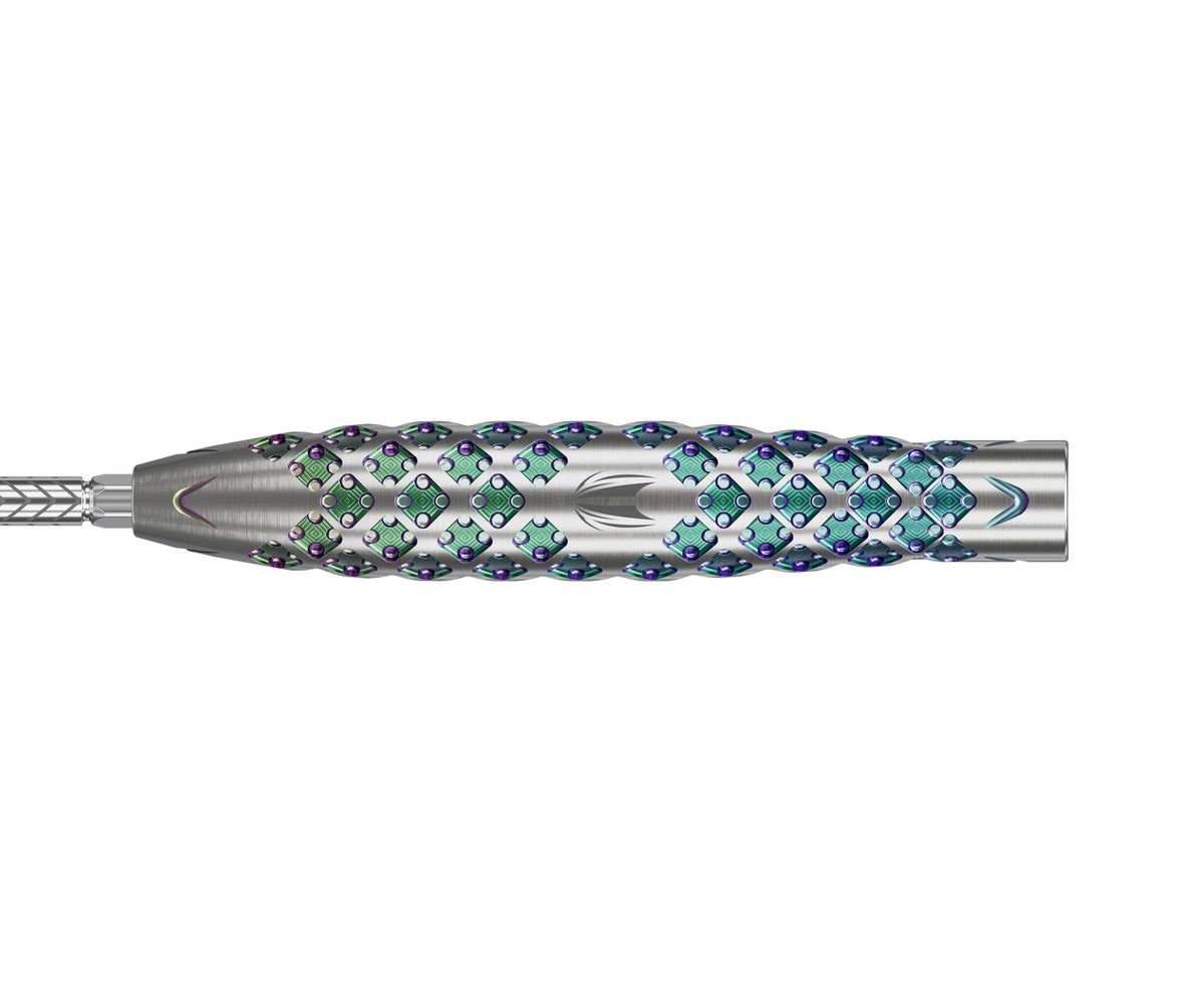 Rove 02 Steel Tip Darts - 90% Tungsten — three barrel close-ups