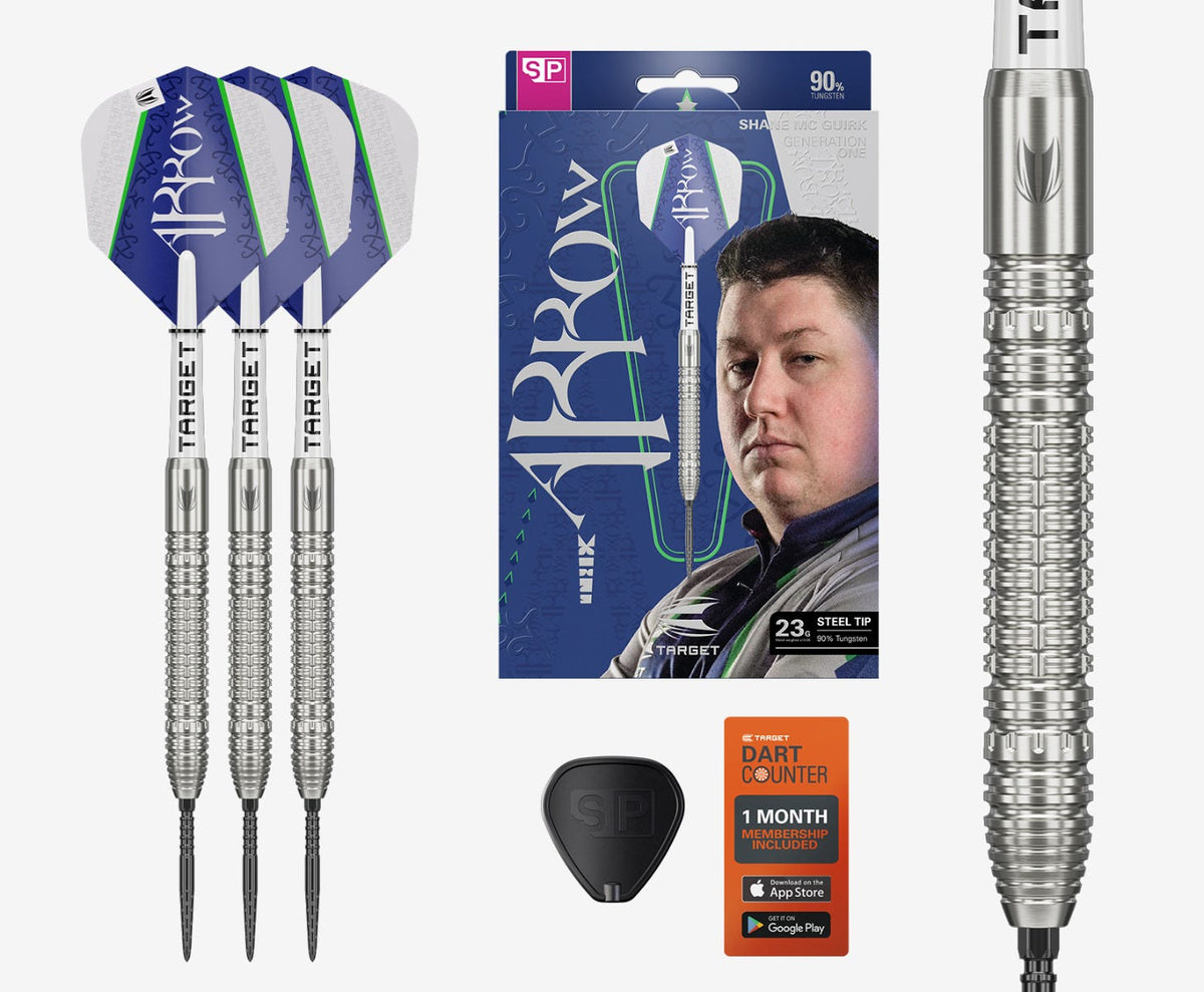 Shane Mcguirk Sp Steel Tip Darts - 90% Tungsten — three barrel close-ups