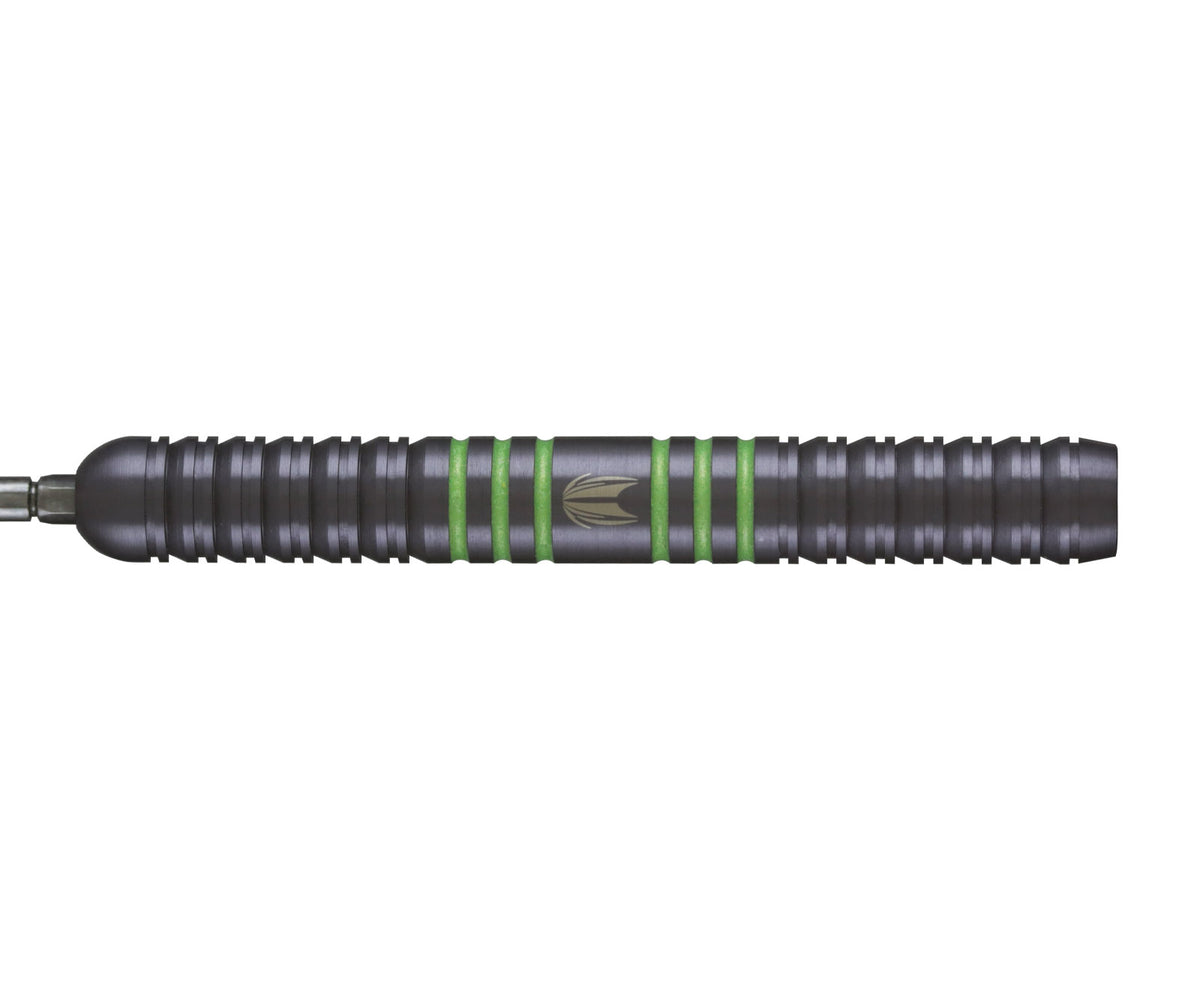 Vapor8 Black/Green Swiss 80% Tungsten Darts — three barrel close-ups