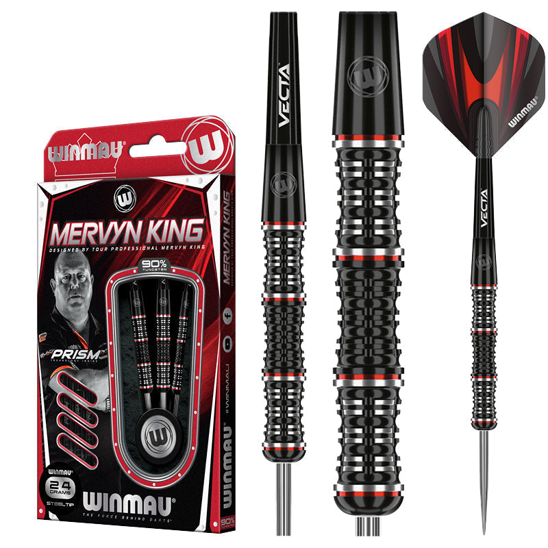 Mervyn King Se Steel Tip Darts - 90% Tungsten — three barrel close-ups