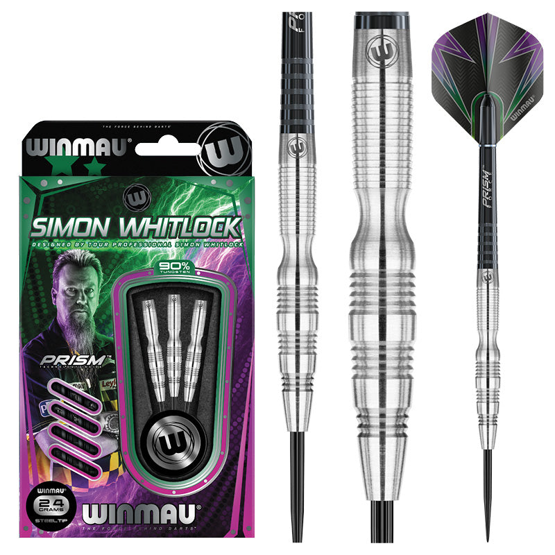 Simon Whitlock Steel Tip Darts - 90% Tungsten — three barrel close-ups